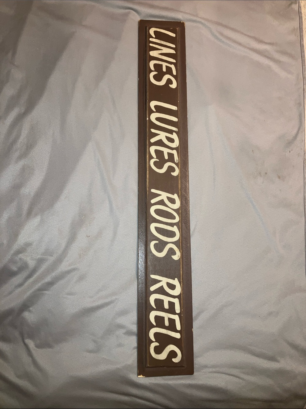Rustic Brown "Lines Lures Rods Reels" Wooden Wall Sign